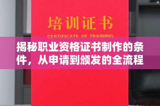 汶上揭秘职业资格证书制作的条件，从申请到颁发的全流程解析