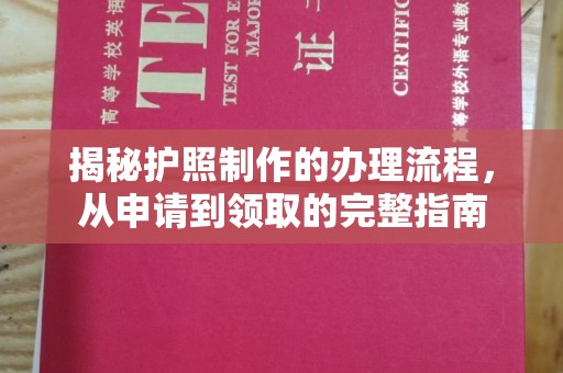汶上揭秘护照制作的办理流程，从申请到领取的完整指南
