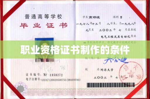 汶上职业资格证书制作的条件